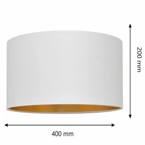 New HELAM Abat-jour Alba, Ø 40 cm, E27, blanc/doré
