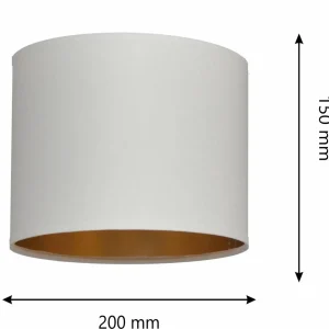 Outlet HELAM Abat-jour Alba, Ø 20 cm, E27, blanc/doré