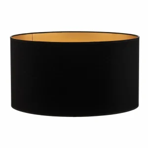 Clearance HELAM Abat-jour Alba, Ø 45 cm, E27, noir/doré