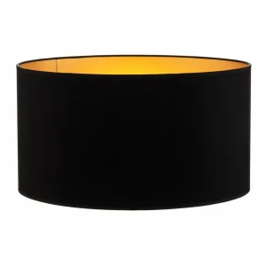 Clearance HELAM Abat-jour Alba, Ø 45 cm, E27, noir/doré