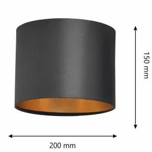 Flash Sale HELAM Abat-jour Alba, Ø 20 cm, E27, noir/doré