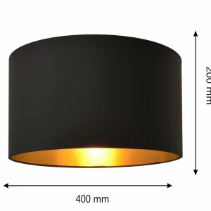 Store HELAM Abat-jour Alba, Ø 40 cm, E27, noir/doré