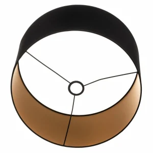 Clearance HELAM Abat-jour Alba, Ø 45 cm, E27, noir/doré