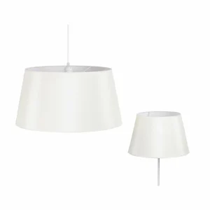 Sale Duolla Abat-jour Cone hauteur 25,5 cm, chintz écru/blanc