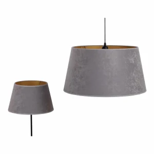 Outlet Duolla Abat-jour Cone hauteur 18 cm, gris/doré