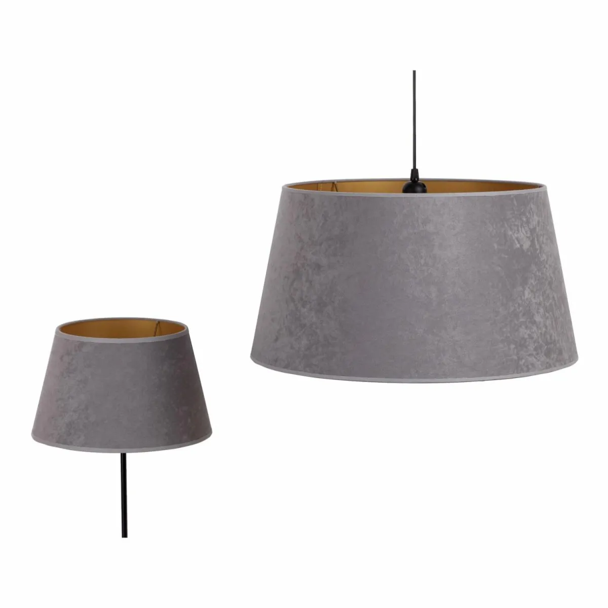 abatjour_cone_hauteur_cm_grisdor_2.webp Outlet Duolla Abat-jour Cone hauteur 18 cm, gris/doré
