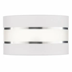 New HELAM Abat-jour Helen, Ø 35 cm, E27, blanc/argenté