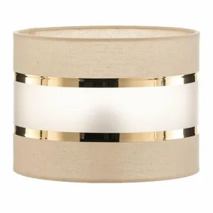 Discount HELAM Abat-jour Helen, Ø 20 cm, E27, écru/doré