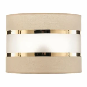 Discount HELAM Abat-jour Helen, Ø 20 cm, E27, écru/doré