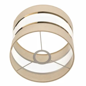 Discount HELAM Abat-jour Helen, Ø 20 cm, E27, écru/doré