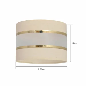 Discount HELAM Abat-jour Helen, Ø 20 cm, E27, écru/doré