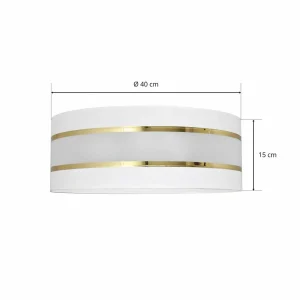 Hot HELAM Abat-jour Helen E27 Ø40/hauteur 15 cm blanc/doré