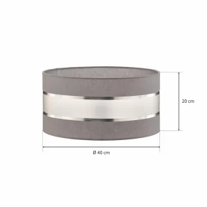 Best Sale HELAM Abat-jour Helen E27 Ø40/hauteur 20 cm gris/argenté