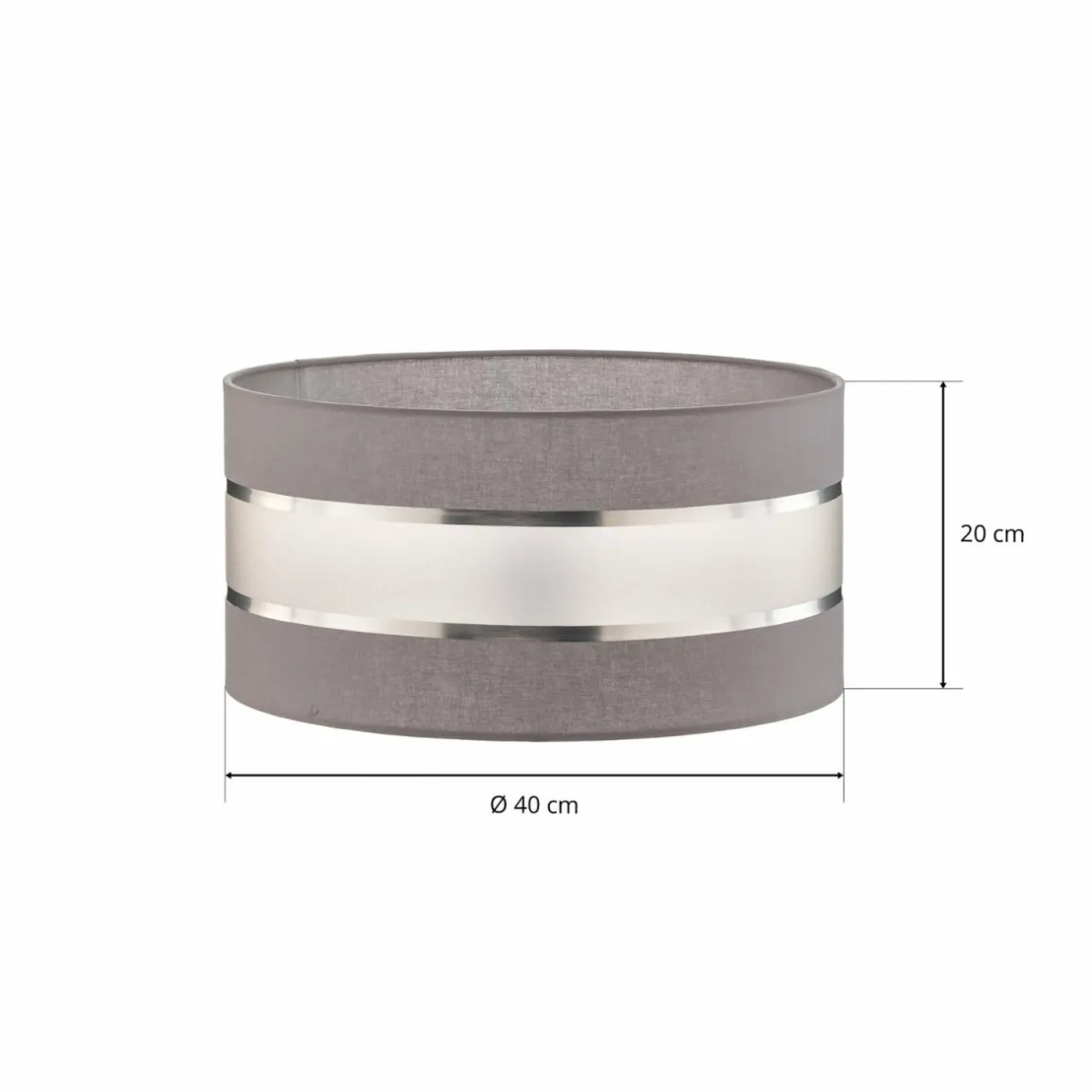 abatjour_helen_e_hauteur_cm_grisargent_5.webp Best Sale HELAM Abat-jour Helen E27 Ø40/hauteur 20 cm gris/argenté