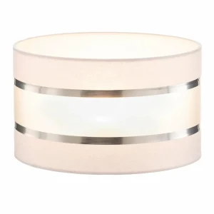 Best Sale HELAM Abat-jour Helen E27 Ø25/H20 cm blanc/argenté
