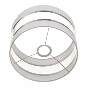 Best Sale HELAM Abat-jour Helen E27 Ø25/H20 cm blanc/argenté