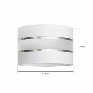 Best Sale HELAM Abat-jour Helen E27 Ø25/H20 cm blanc/argenté