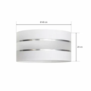 Flash Sale HELAM Abat-jour Helen E27 Ø40/H20 cm blanc/argenté