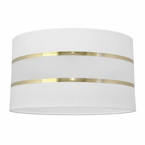 Discount HELAM Abat-jour Helen E27 Ø35/H20 cm blanc/doré