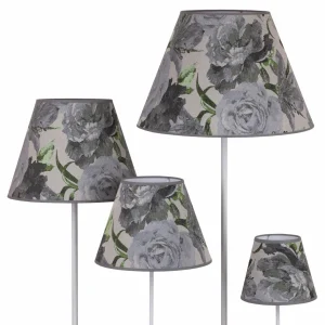 Cheap Duolla Abat-jour Sofia hauteur 21 cm, gris fleuri