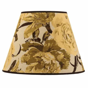 Outlet Duolla Abat-jour Sofia hauteur 26 cm, jaune fleuri