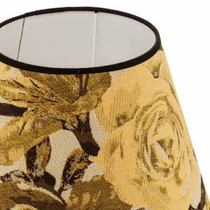 Outlet Duolla Abat-jour Sofia hauteur 26 cm, jaune fleuri