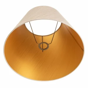 Store Duolla Abat-jour Sofia hauteur 31 cm, rayé blanc/doré