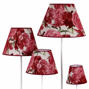 Flash Sale Duolla Abat-jour Sofia hauteur 31 cm, rouge fleuri