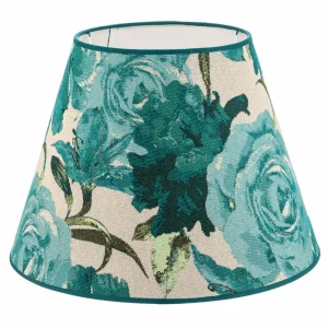Online Duolla Abat-jour Sofia hauteur 26 cm, turquoise fleuri