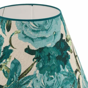 Shop Duolla Abat-jour Sofia hauteur 31 cm, turquoise fleuri