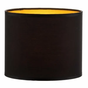 Online Luminex Abat-jour Soho, noir/or, textile, Ø 18 cm