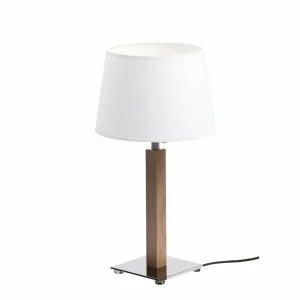 Clearance Aluminor Quatro Up lampe table chêne gris/chromée