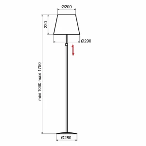 Online Aluminor Store lampadaire, blanc/noir