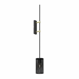 Store Luminex Applique Alek noire/laiton en forme de torche