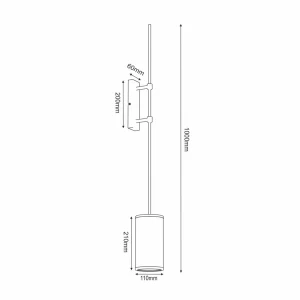 Store Luminex Applique Alek noire/laiton en forme de torche