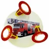 Store Elobra Applique Camion de pompier, rouge-jaune, 3 lampes