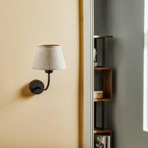 Hot TK Lighting Applique Chicago avec abat-jour en lin
