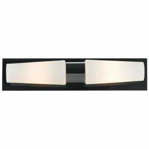 Online Markslöjd Applique de salle de bain Brastad noire, 2 lampes