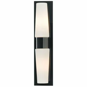 Online Markslöjd Applique de salle de bain Brastad noire, 2 lampes