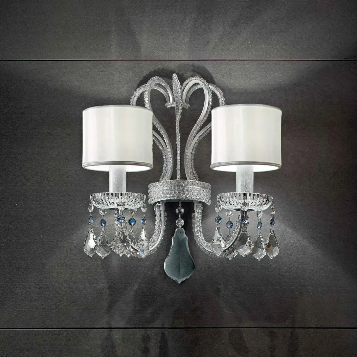 applique_gal_en_blanc_et_argent___lampes_0.webp Hot Masiero Applique Galà en blanc et argenté à 2 lampes