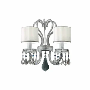 Hot Masiero Applique Galà en blanc et argenté à 2 lampes