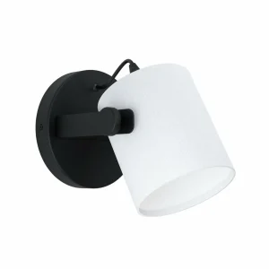 New EGLO Applique Hornwood avec détail en bois, blanc