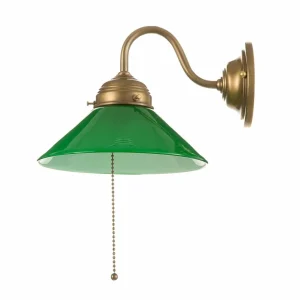 Cheap Berliner Messinglampen Applique KONRAD avec abat-jour vert