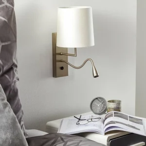 Cheap Hufnagel Applique La Havane à bras liseuse LED blanc crème
