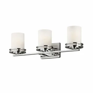 Sale KICHLER Applique LED Hendrik IP44 chromée/verre, 3 lampes