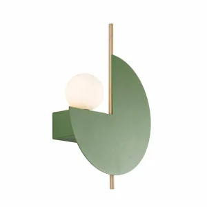 Sale Zambelis Applique murale 22203, vert olive, métal, verre opale, Ø 26 cm, G9