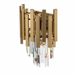 Outlet Eko-Light Applique murale Aspen, métal doré, cristaux de verre, Ø 25 cm