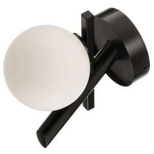 Outlet SIGMA Applique murale Baleo, noir/opale, à 1 lampe