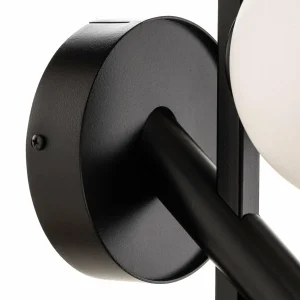 Outlet SIGMA Applique murale Baleo, noir/opale, à 1 lampe