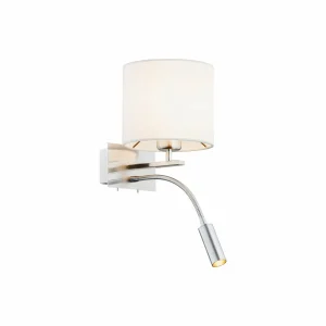 Online Argon Applique murale Bilo, blanc/chrome, textile, 2 lampes, liseuse